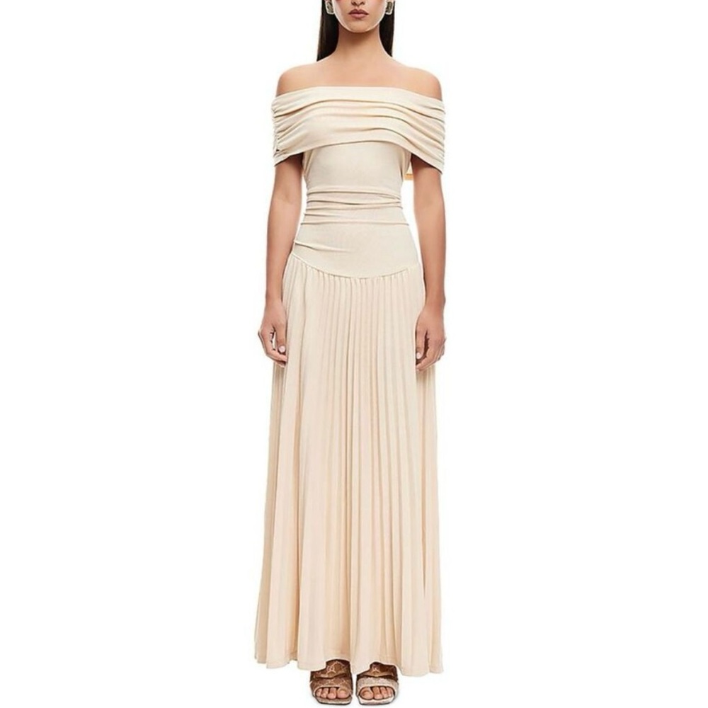 LIONESS Field of Dreams Maxi Dress in Biege